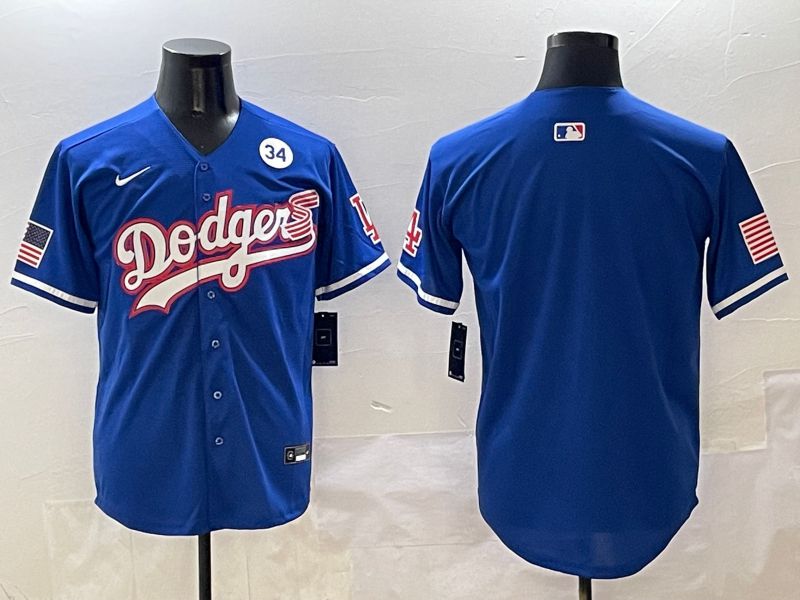 Men Los Angeles Dodgers Blank Blue Second generation Joint Name Nike 2025 MLB Jersey style 5